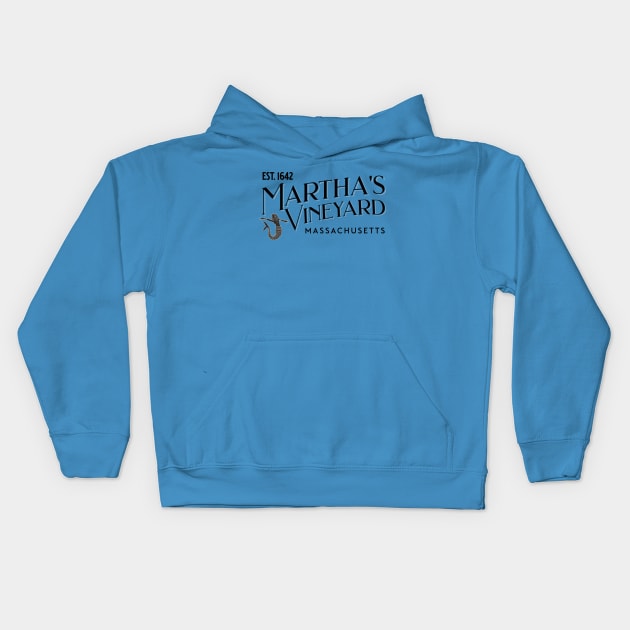 Martha's Vineyard, Massachusetts EST 1642 Kids Hoodie by Blended Designs